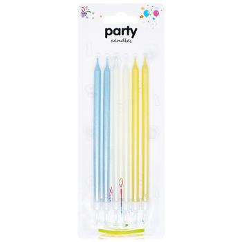 Набір свічок Party Candles для торту 6шт перламутрові - купити, ціни на КОСМОС - фото 1