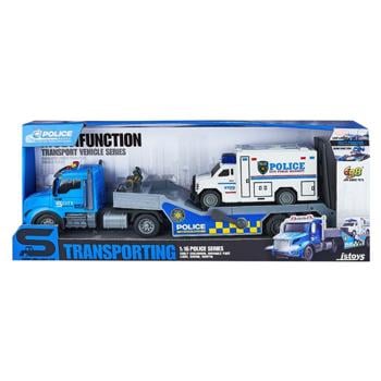 Cars2 Lowboy and Police Bus Play Set