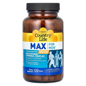 Country Life MAX Iron Free Multivitamin and Minerals Complex for Men 120 tablets - buy, prices for Biotus - photo 1