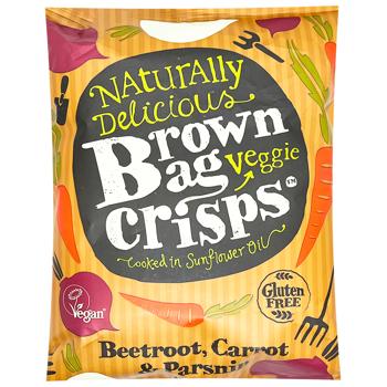 Чипсы Brown Bag Crisps из свеклы, моркови и пастернака 120г
