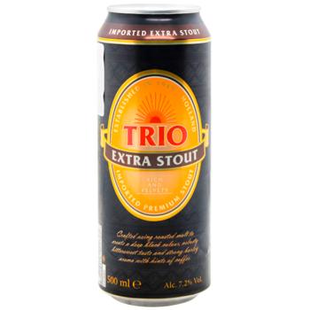 Пиво Trio Stout Extra темне фільтроване 7,2% 0,5л - купити, ціни на WINETIME - фото 1