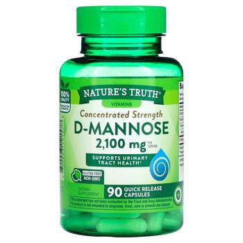 Nature's Truth, Concentrated Strength, D-Mannose, 2,100 mg, 90 Quick Release Capsules  - купити, ціни на Біотус - фото 1