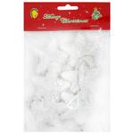 Stars White Christmas Tree Decorations 6pcs 5.5cm