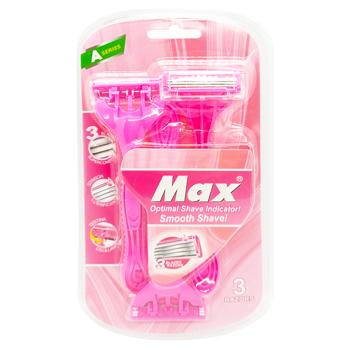 Бритви Max 3 жіночі 3шт - купити, ціни на КОСМОС - фото 1