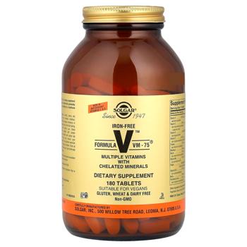 Solgar Formula VM-75 Iron-Free Multivitamin and Minerals 180 tablets