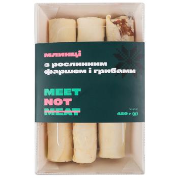 Блинчики Meet Not Meat с растительным фаршем и грибами замороженные 420г - купить, цены на WINETIME - фото 1