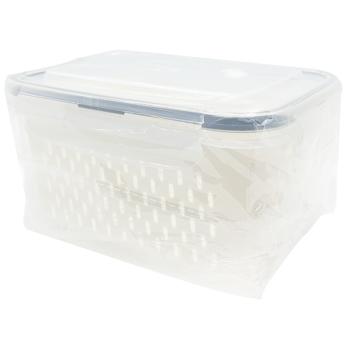 Емкость для хранения продуктов для холодильника с прорезями 1700мл 7019-34235 - купить, цены на КОСМОС - фото 1