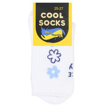 Cool Socks Set of High Women's Socks with Pattern s.25-27 White 3 pairs