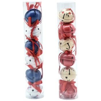 Украшение Actuel Колокольчики с цветочками и бантами 4см 6шт в ассортименте