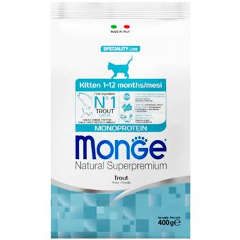 Корм сухой Monge Monoprotein с форелью для котят 400г - купить, цены на MasterZoo - фото 1