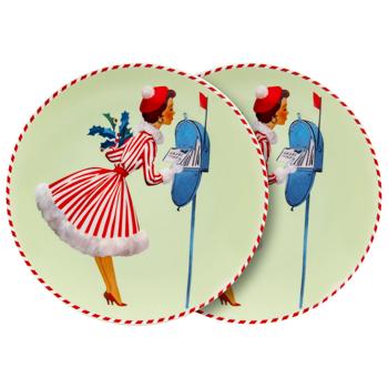Lefard Miss Christmas Plate Set 2pcs 20.5cm