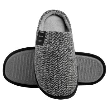 Тапочки домашние Twins Elegant мужские получешки р.40-41 серый