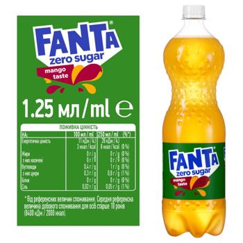 Напій газований Fanta Zero Sugar Манго 1,25л - купити, ціни на - фото 2