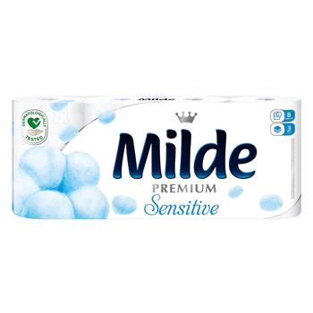 Milde Premium Sensitive 3-ply Toilet Paper 8pcs - buy, prices for COSMOS - photo 1