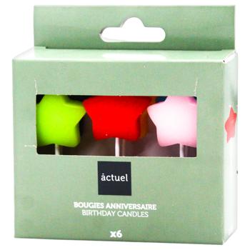 Свечи Actuel Звезда для торта 6шт