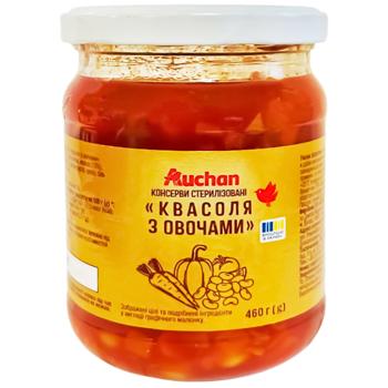 Квасоля Auchan з овочами 460г