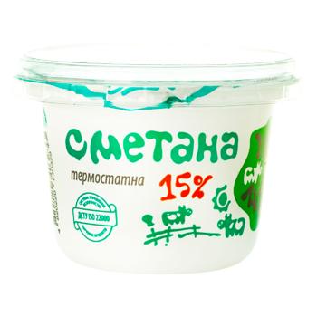Sour cream Villa milk 15% 200g plastic cup Ukraine - buy, prices for Grono - photo 1