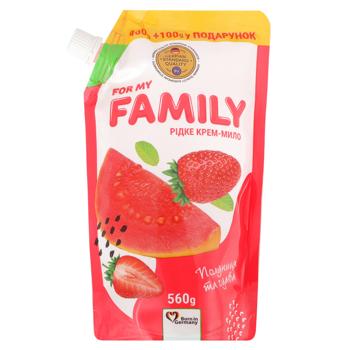 For My Family Strawberry and Guava with Rice Oil Liquid Cream-soap 560ml - buy, prices for ULTRAMARKET - photo 1