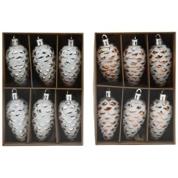 Actuel Pine Cones Pendant 6cm 6 pcs in assortment
