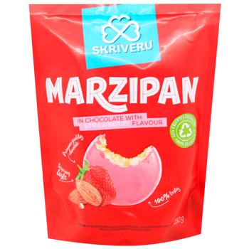 Марципан Skriveru в белом шоколаде с ароматом клубники 150г - купить, цены на WINETIME - фото 1