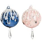 Decoris Christmas Tree Ball with Crystal 8cm in assortment