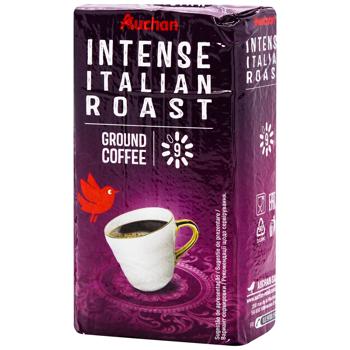 Кофе Auchan Intense Italian Roast молотый 250г - купить, цены на Auchan - фото 1