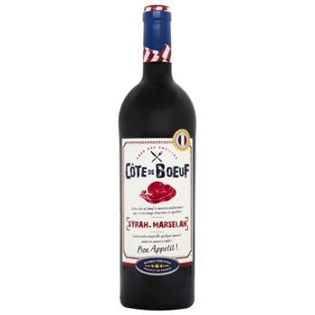 Cote de Boeuf Syrah Marselan Red Dry Wine 14% 0.75l - buy, prices for ULTRAMARKET - photo 1