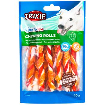 Ласощі для собак Trixie Паличка для чищення зубів Denta Fun 12 см, 80 г / 10 шт. (барбекю) - купить, цены на MasterZoo - фото 1