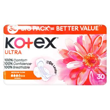 Kotex Ultra Normal Sanitary Pads 30pcs - buy, prices for COSMOS - photo 1
