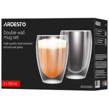 Ardesto AR2635BN Double Wall Cups 350ml 2pcs - buy, prices for Supermarket "Kharkiv" - photo 1