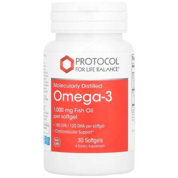 Рыбий жир Protocol for Life Balance Omega-3 1000мг 30 гелевых капсул