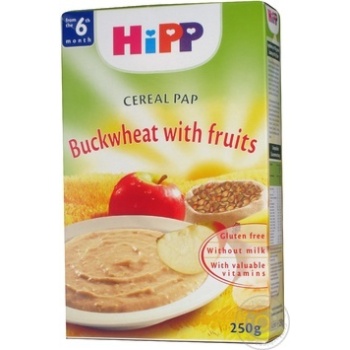 pap hipp buckwheat fruit from 6 months 250g cardboard box Croatia - buy, prices for - photo 7