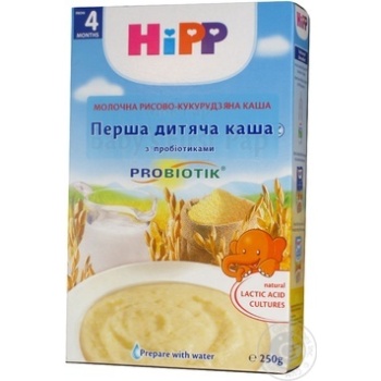 Milk rice-corn porridge HiPP with prebiotics for 4+ months babies 250g - buy, prices for NOVUS - photo 1