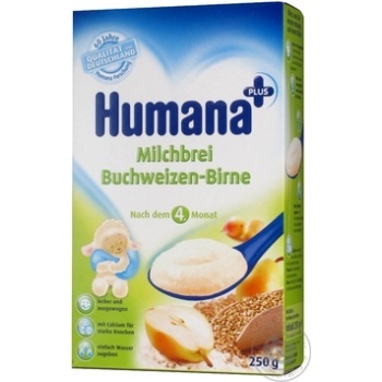 Dry milk porridge Humana buckwheat with pear for 6+ month old babies 250g Germany - buy, prices for - photo 1