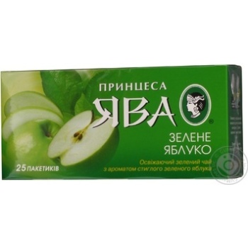 Green pekoe tea Princess Java Green Apple with apple pieces 25х1.5g teabags Ukraine - buy, prices for - photo 16