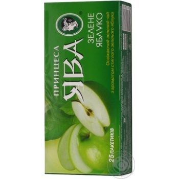 Green pekoe tea Princess Java Green Apple with apple pieces 25х1.5g teabags Ukraine - buy, prices for - photo 13