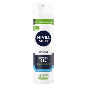 Гель для гоління Nivea Men Миттєвий захист для чутливої шкіри 200мл - купити, ціни на КОСМОС - фото 1