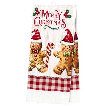 Набір рушників для кухні Ardesto Christmas Gingerbread червоний 38х63см 2шт