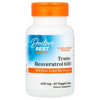 Ресвератрол, Trans-Resveratrol, Doctor's Best, 600 мг, 60 капсул - купить, цены на Biotus - фото 1