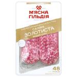 Колбаса Мясная Гильдия Салями Золотистая нарезанная сырокопченая высший сорт 75г