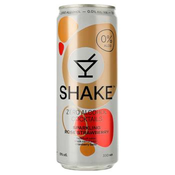Напій безалкогольний Shake Sparkling Strawberry сильногазований 0,33л - купити, ціни на AlcoHub - фото 1