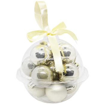 Champagne Christmas Balls Set 3cm 12pcs - buy, prices for Auchan - photo 1