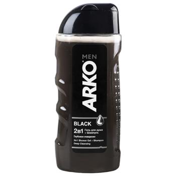 Гель для шампунь Arko Black Глубокое очищение 2в1 260мл