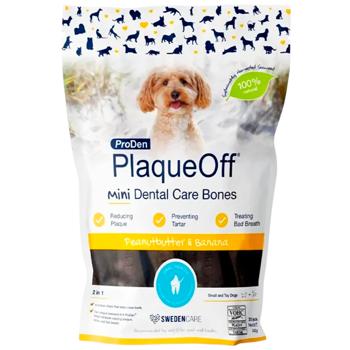 Лакомство ProDen PlaqueOff Dental Bones с арахисовой пастой и бананом для ухода за полостью рта собак малых пород 342г