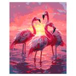 Набір для малювання Картина за номерами Фламінго на заході сонця
