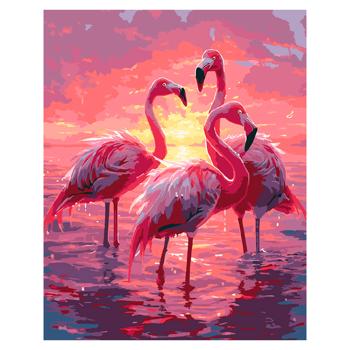 Набір для малювання Картина за номерами Фламінго на заході сонця - купити, ціни на Grono - фото 1