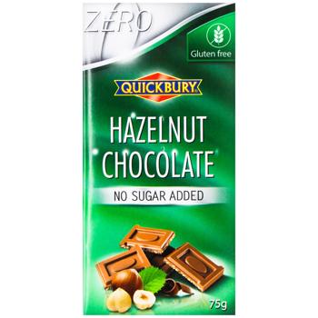 Quickbury sugar free with hazelnut milk chocolate 28% 75g - buy, prices for COSMOS - photo 1