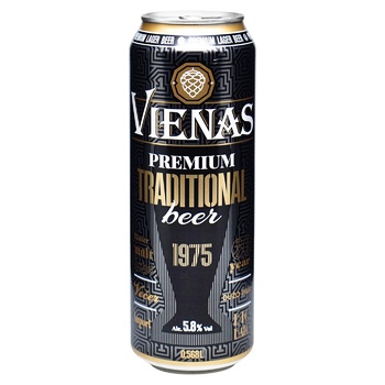 Пиво Vienas Premium Traditional светлое 5,8% 0,568л - купить, цены на ЕКО Маркет - фото 1