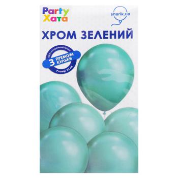 Party Khata Chromium Set of Latex Balloons 3pcs Green - buy, prices for NOVUS - photo 1