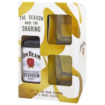 Віскі Jim Beam White 40% 0,7л + 2 склянки - купити, ціни на - фото 5